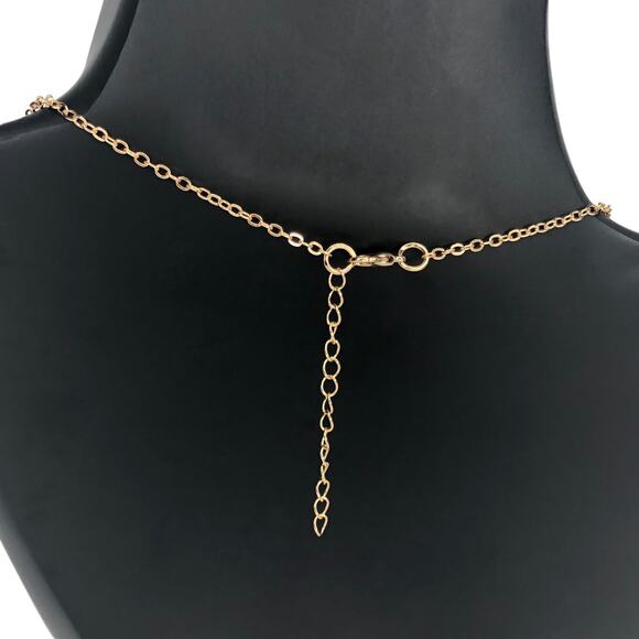 Gold Simple Disc Y Necklace - Picture 4 of 4